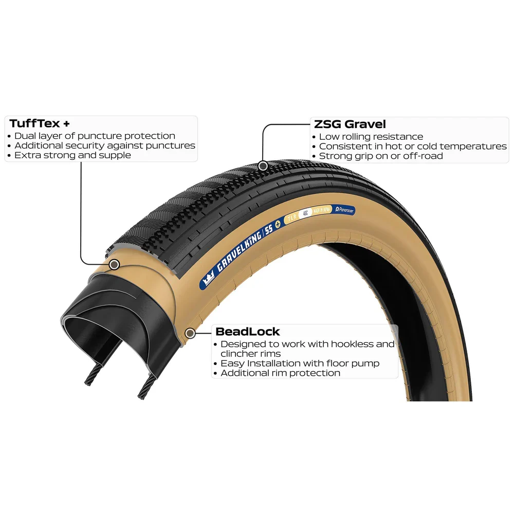 Opona PANARACER GRAVELKING SEMISLICK+ TLR 700x30c Tubeless Ready Beige