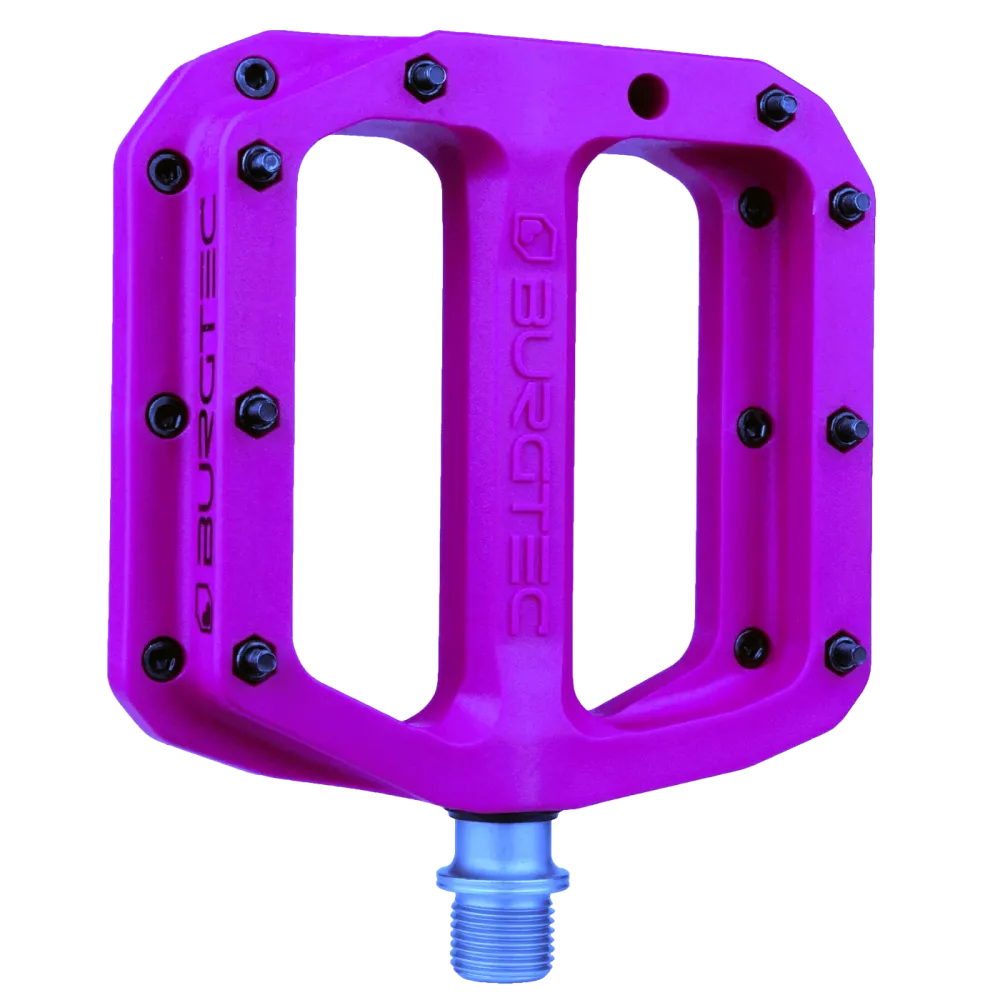 Płaskie pedały BURGTEC MK4 Composite Purple Rain