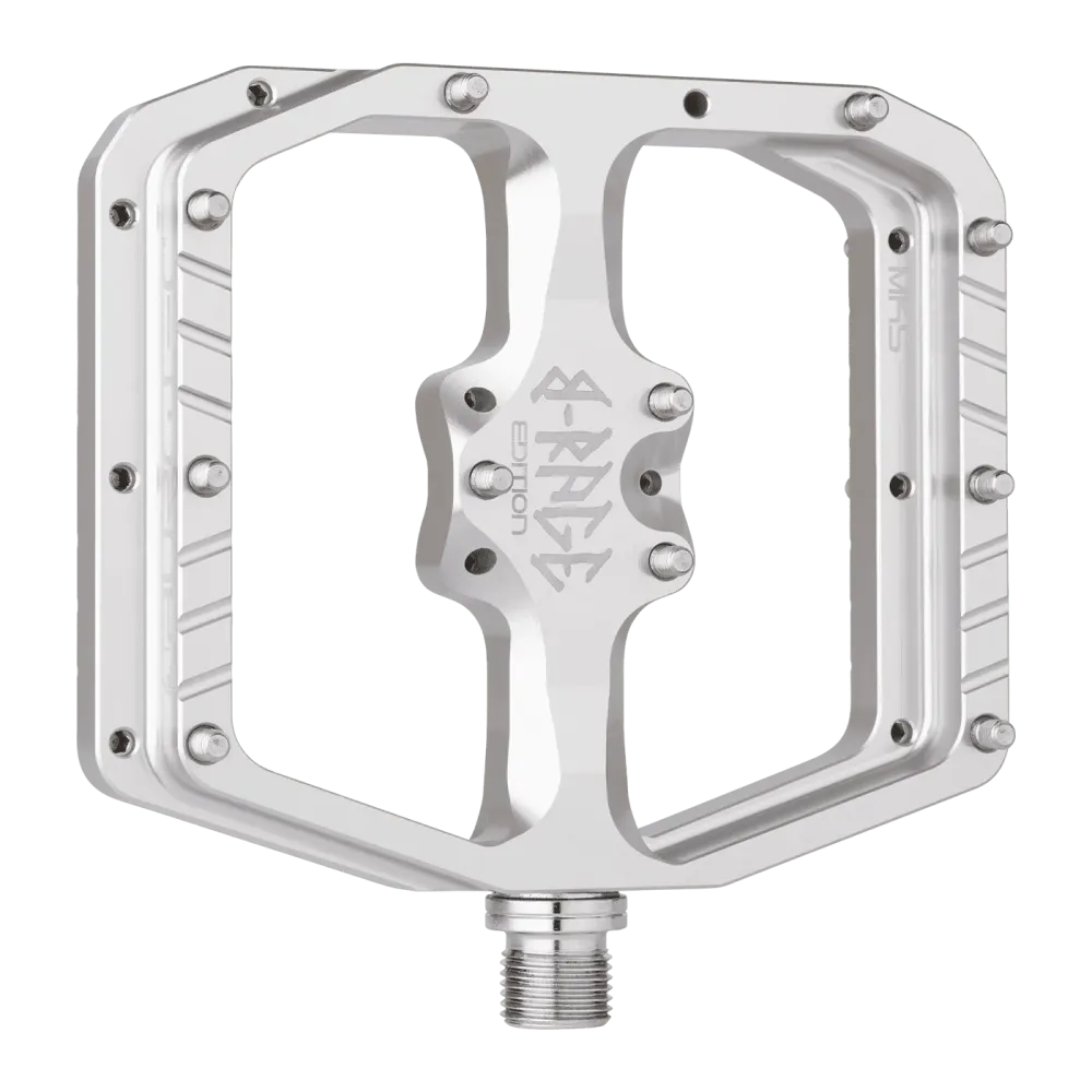 Płaskie pedały BURGTEC PENTHOUSE FLAT MK5 B-RAGE EDITION srebrne