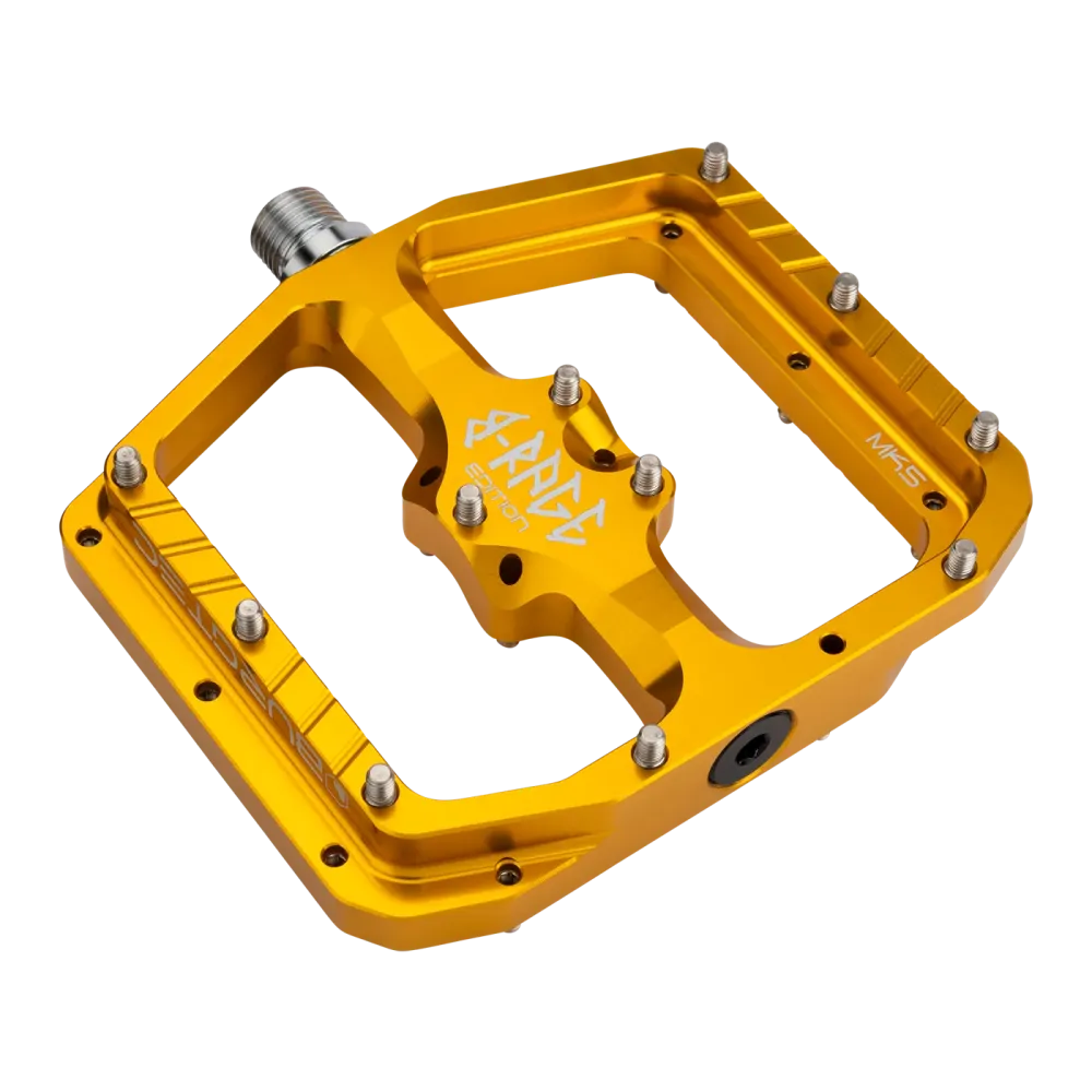 Płaskie pedały BURGTEC PENTHOUSE FLAT MK5 B-RAGE EDITION Gold