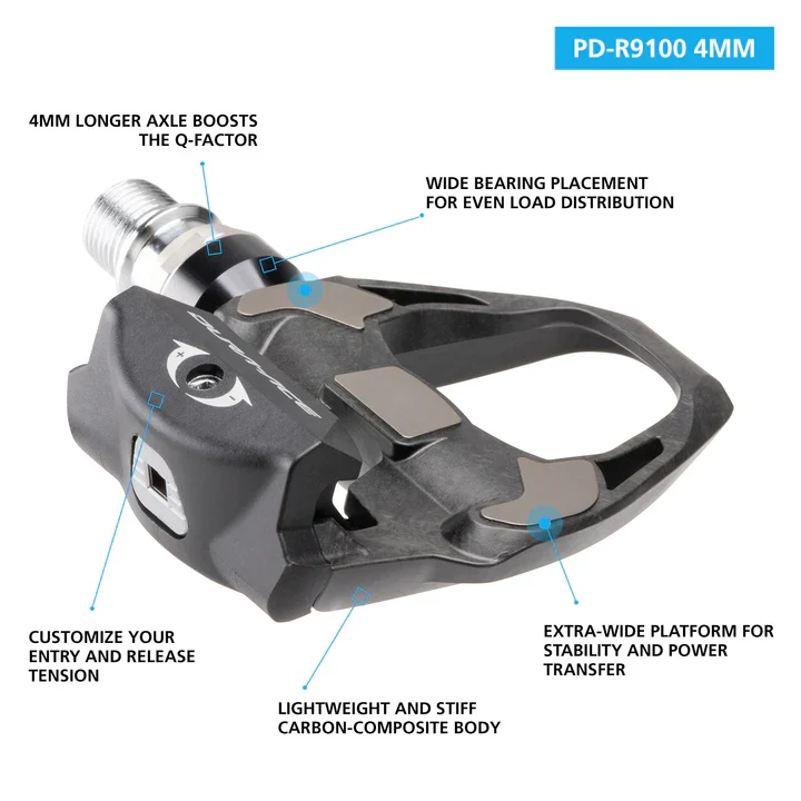 Pedały SHIMANO DURA ACE R9100 +4 mm