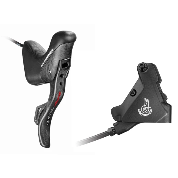 Prosta dźwignia i tylny zacisk 140 mm CAMPAGNOLO SUPER RECORD EPS Płaskie mocowanie bez tarczy hamulcowej