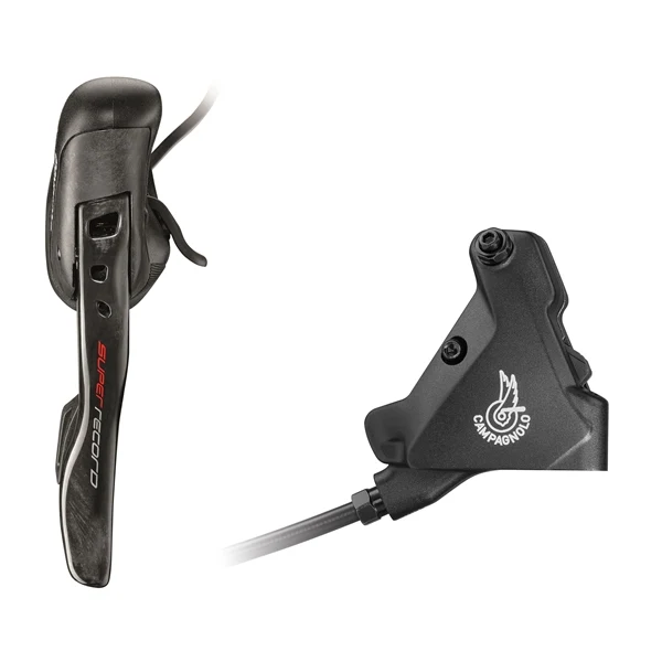 Prosta dźwignia i tylny zacisk 140 mm CAMPAGNOLO SUPER RECORD EPS Płaskie mocowanie bez tarczy hamulcowej