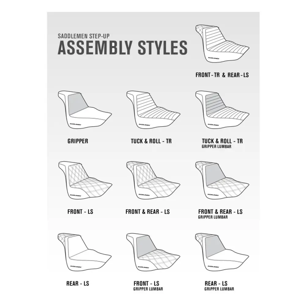 Saddlemen Technika „Step-Up Extended Reach Tuck-n-Roll / Lattice Stitch” dla Indian