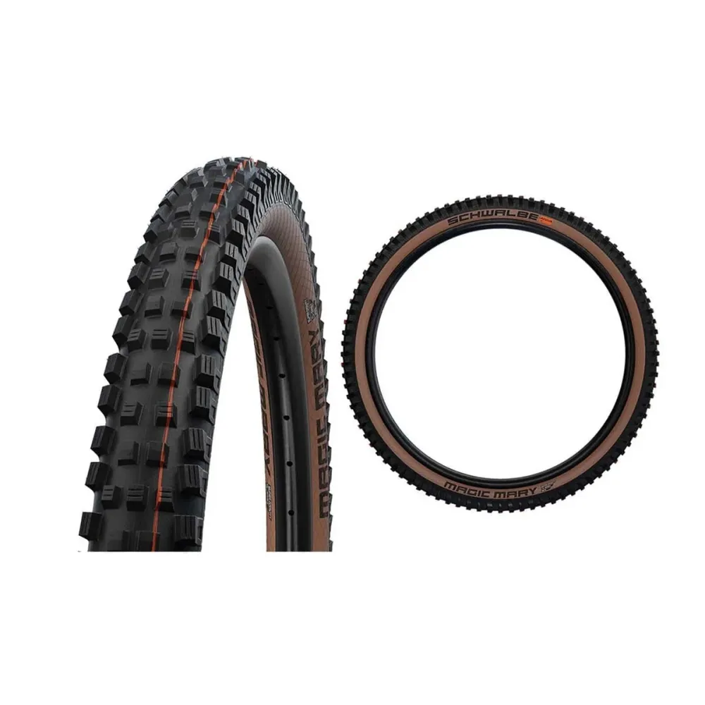 SCHWALBE MAGIC MARY 29x2.40 ADDIX SOFT SUPERGRAVITY Opona bezdętkowa, miękka, czarna/brązowa