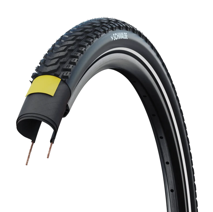 SCHWALBE MARATHON MONDIAL 650x57 ADDIX V-Guard Reflex TubeType Miękka opona czarna
