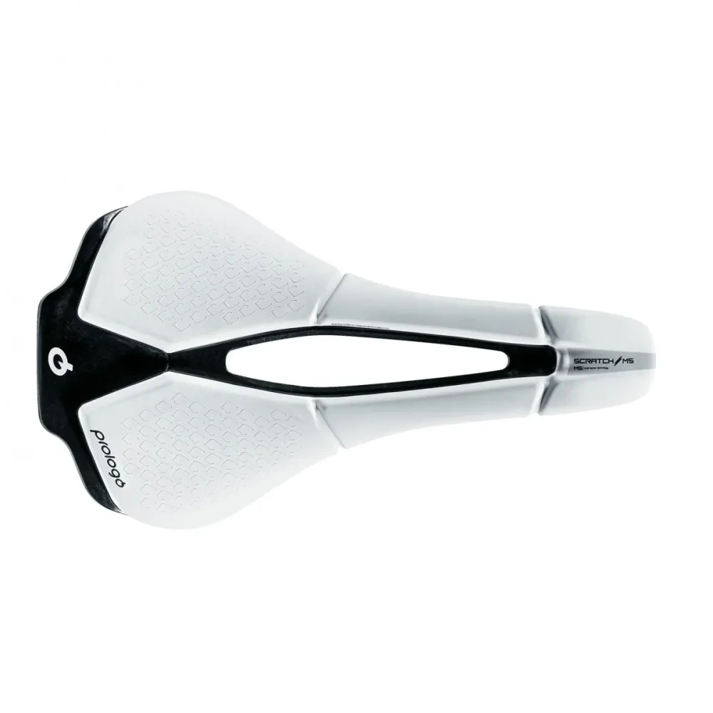 Siodełko karbonowe PROLOGO SCRATCH M5 PAS o szerokości 140 mm, białe