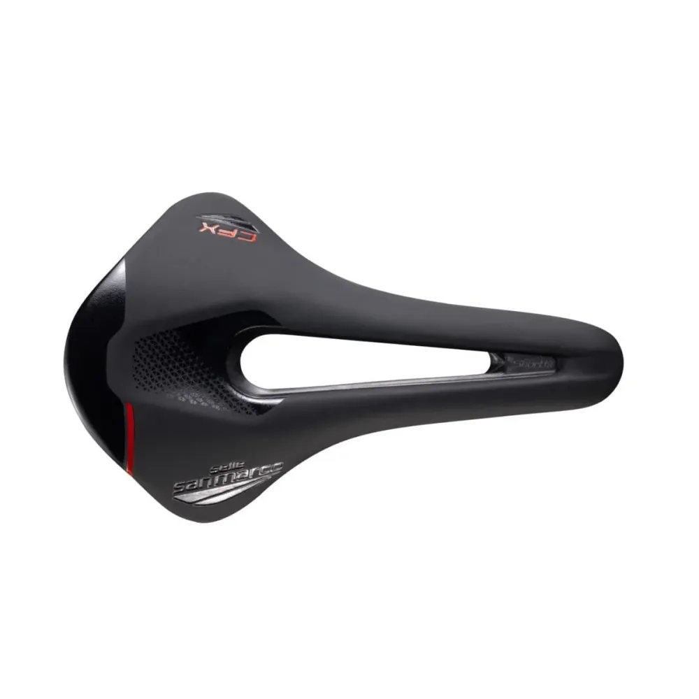 Siodełko karbonowe SAN MARCO SHORTFIT 2.0 OPEN-FIT CARBON FX z wąskimi szynami