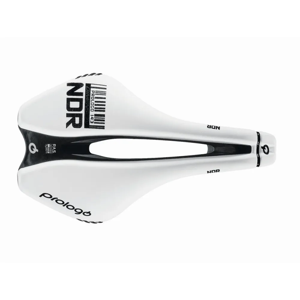 Siodełko PROLOGO DIMENSION NDR Carbon Szerokość szyny 143 mm Białe