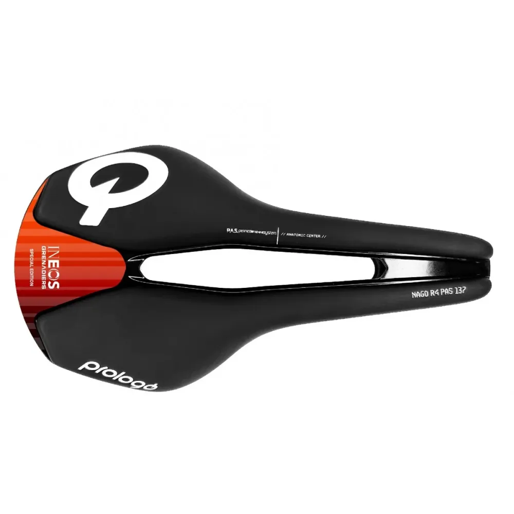 Siodełko PROLOGO NAGO R4 PAS 137mm Szerokość Szyny Tirox INEOS Czarny/Czerwony