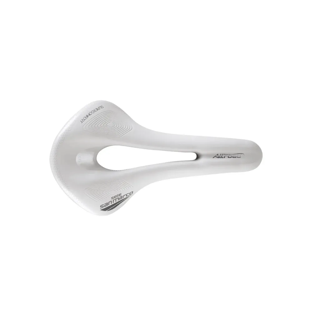 Siodełko SAN MARCO ALLROAD SUPERCONFORT OPEN-FIT RACING L3 Szerokość 146 mm Stalowe szyny Xsilite Szary/Biały