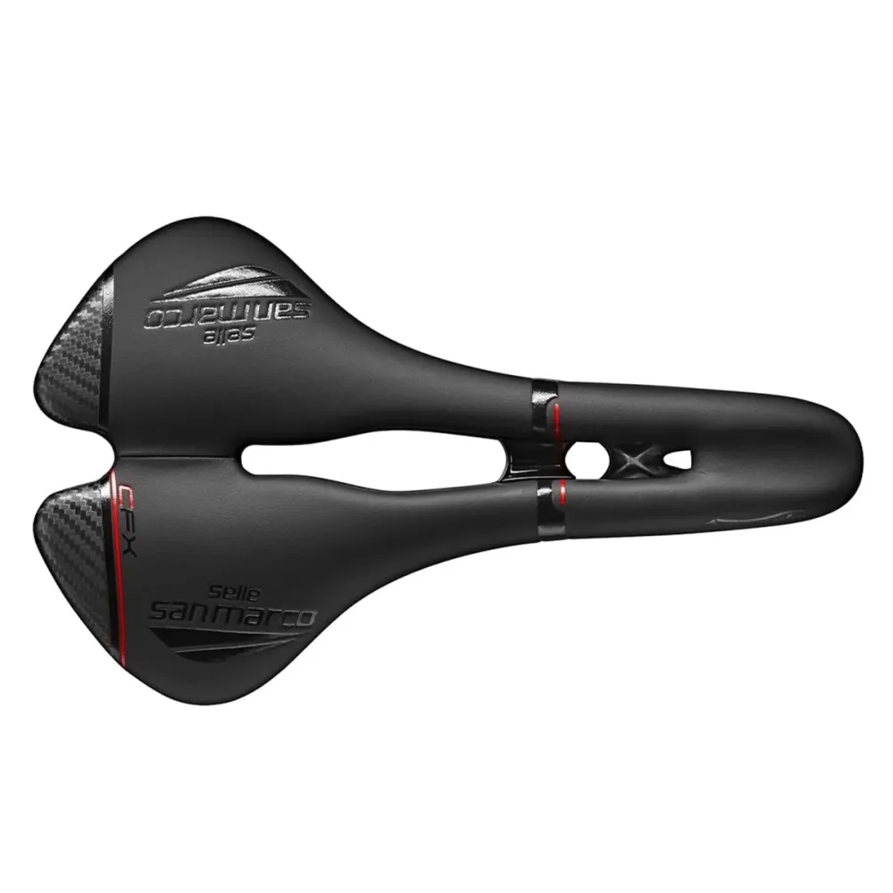 Siodełko SAN MARCO ASPIDE CARBON FX OPEN FIT WIDE Carbon Rails Black