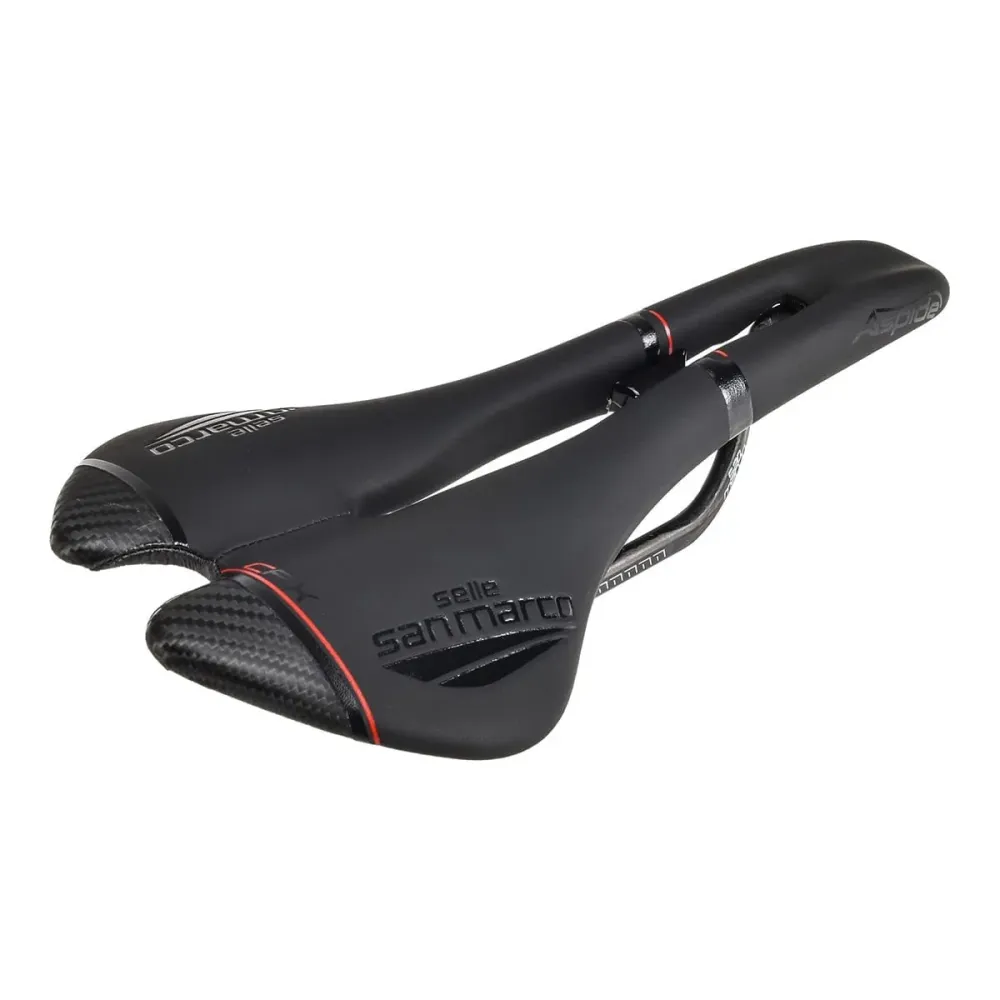 Siodełko SAN MARCO ASPIDE CARBON FX OPEN FIT WIDE Carbon Rails Black