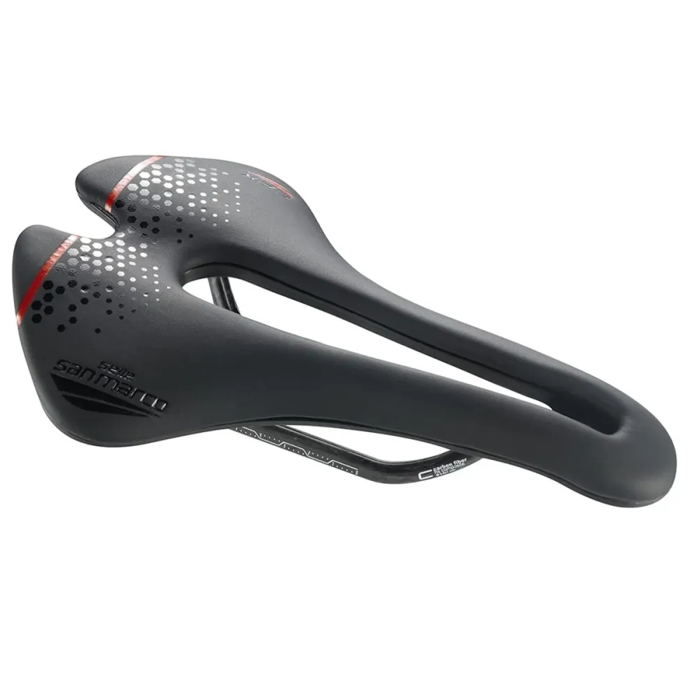 Siodełko SAN MARCO ASPIDE SHORT OPEN-FIT CARBON FX WIDE Szyny karbonowe