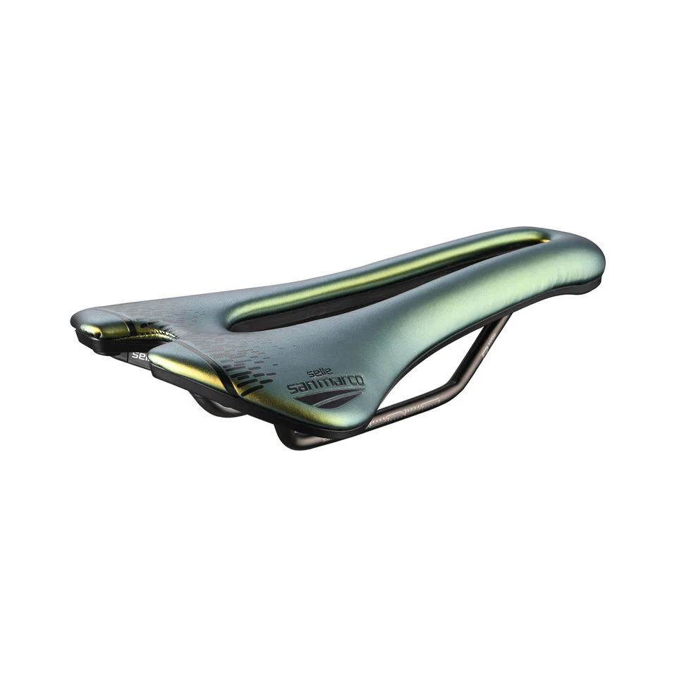 Siodełko SAN MARCO ASPIDE SHORT OPEN-FIT RACING L3 Szerokość 155 mm Stalowe szyny Xsilite Gold