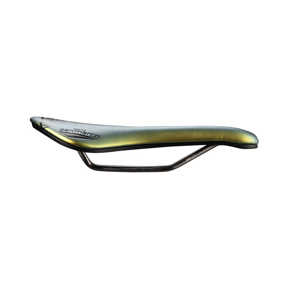 Siodełko SAN MARCO ASPIDE SHORT OPEN-FIT RACING L3 Szerokość 155 mm Stalowe szyny Xsilite Gold