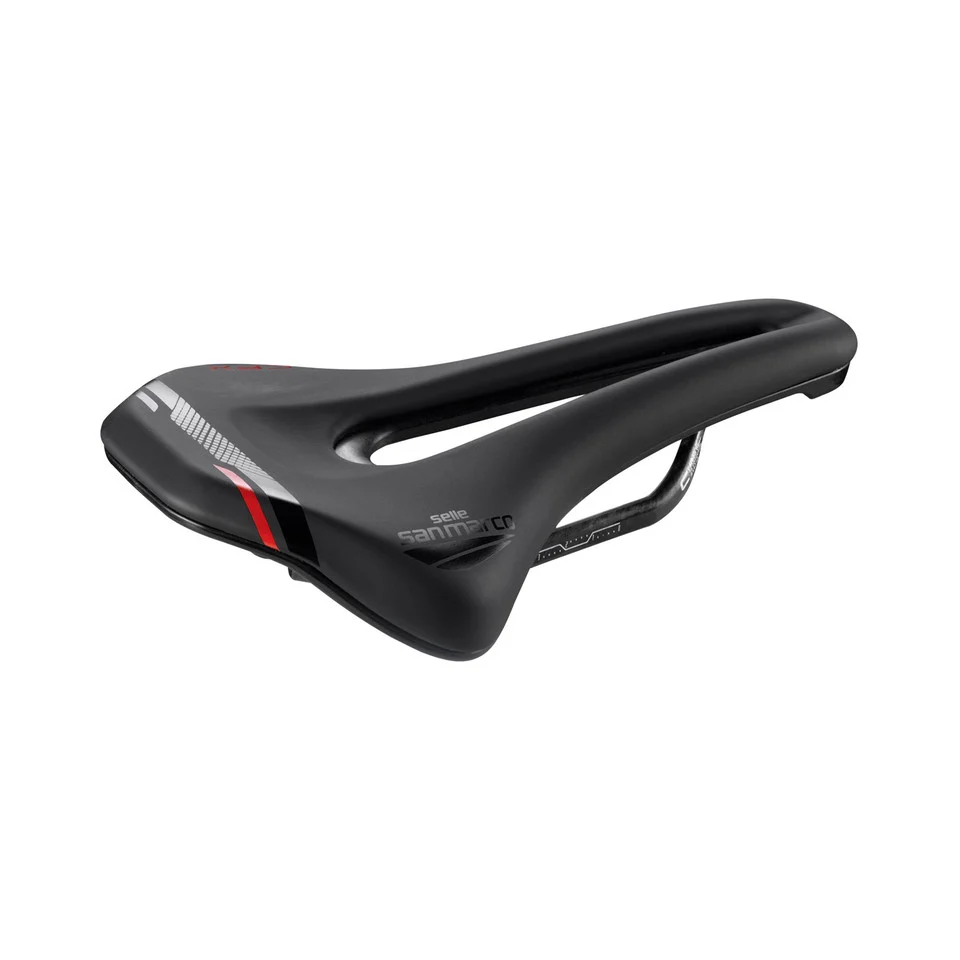 Siodełko SAN MARCO GROUND SHORT OPEN-FIT CARBON FX 155 mm czarne