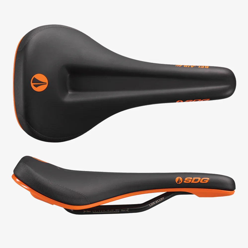 Siodełko SDG BEL-AIR V3 MAX Rails Lux-Alloy czarny/pomarańczowy