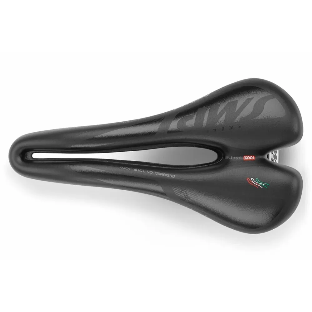 Siodełko SMP HYBRIDE GEL o szerokości 140 mm ze stalowymi szynami, czarne