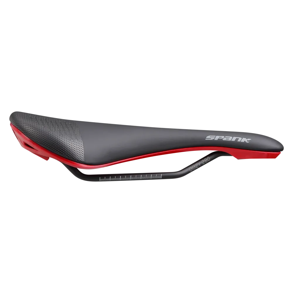 Siodełko SPANK OOZY 280 144mm szyny CrMo czerwone