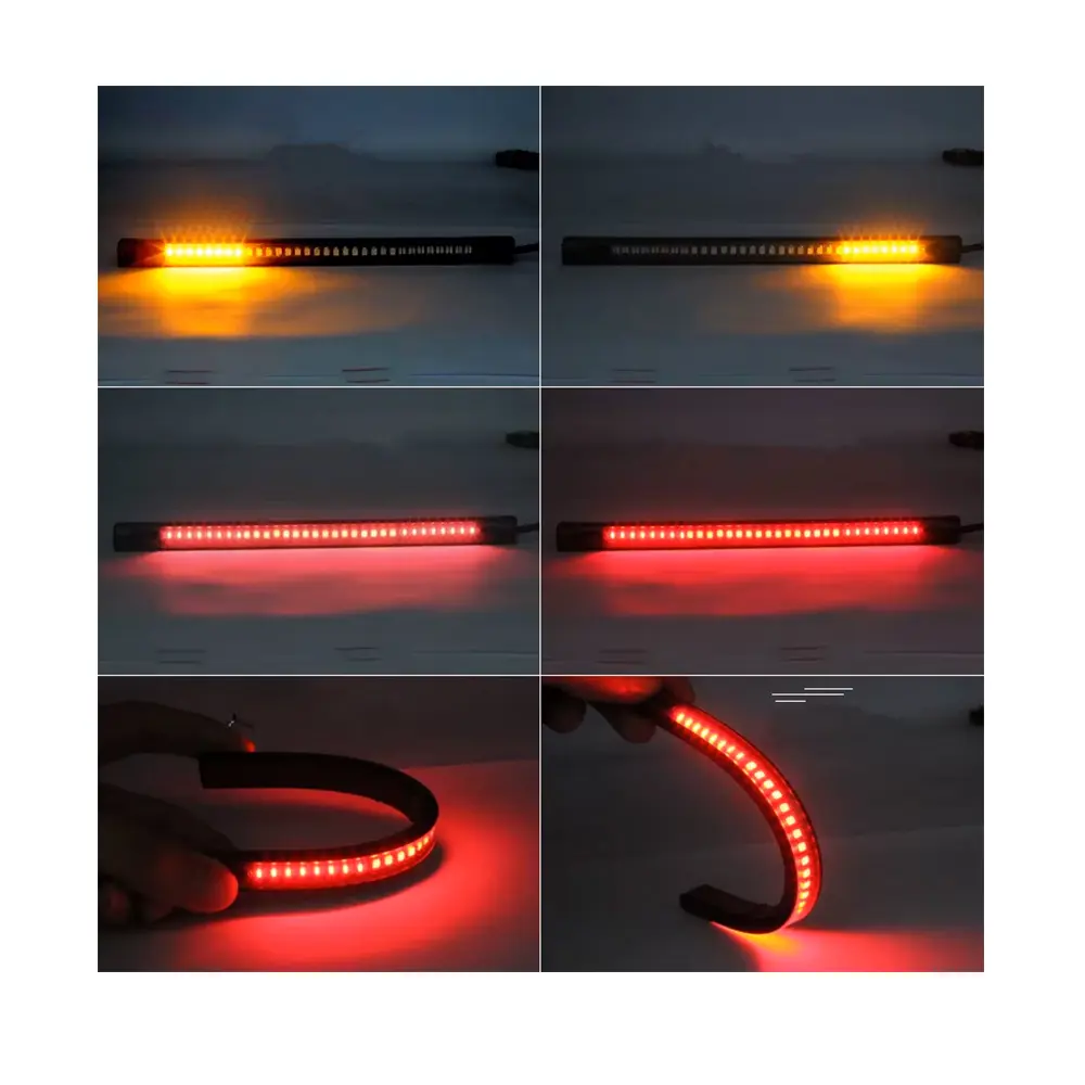 SMP 3 w 1 LED motocyklowe światło tylne / kierunkowskaz elastyczny pasek