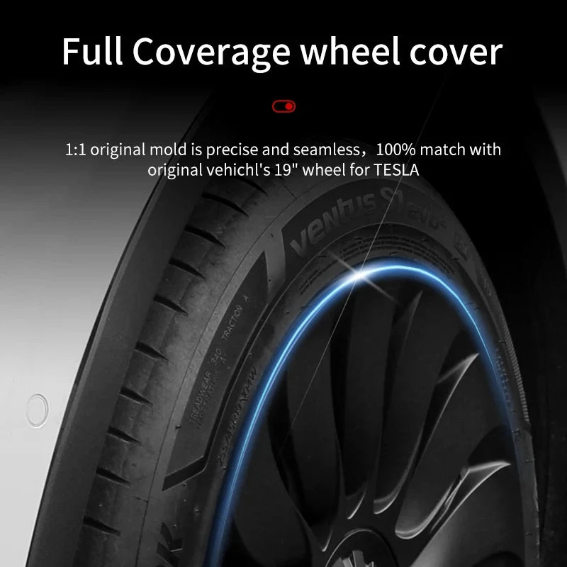 TESLA Y 19" Kołpaki pełne STORM - MATOWE CZARNE