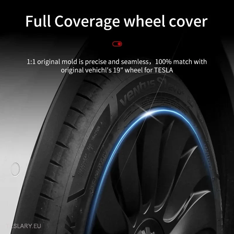Tesla Model Y 19" Pełne pokrycie Storm Wheel Covers - Gun Metal Grey