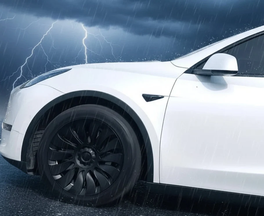 Tesla Model Y 19" Pełne pokrycie Storm Wheel Covers - Gun Metal Grey