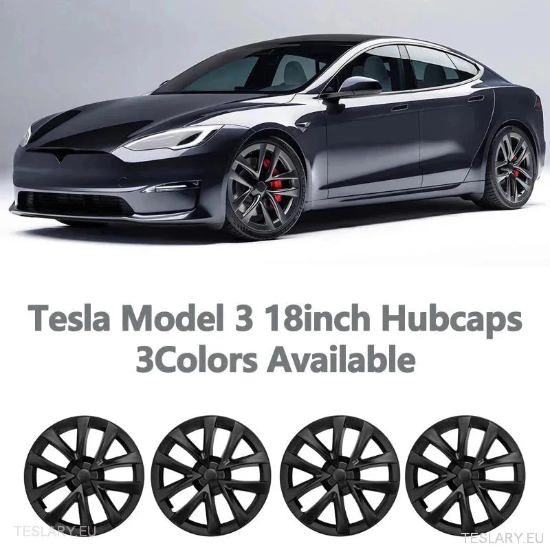 Tesla 3 18" Pełne felgi Srebrne/Szare Arachnid Sport Style Kołpaki