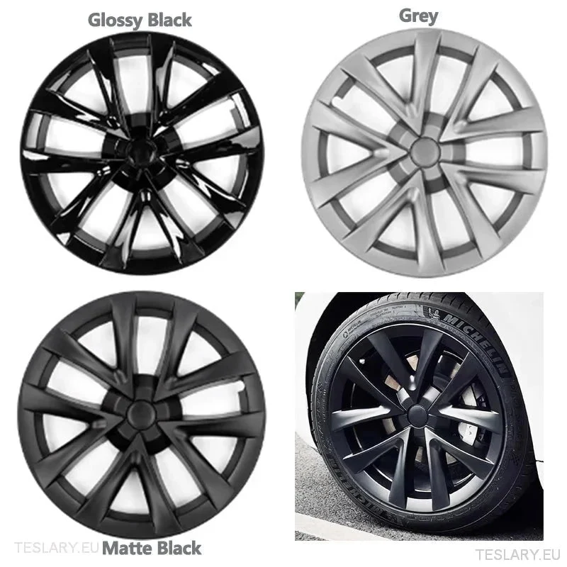 Tesla 3 18" Pełne felgi Srebrne/Szare Arachnid Sport Style Kołpaki