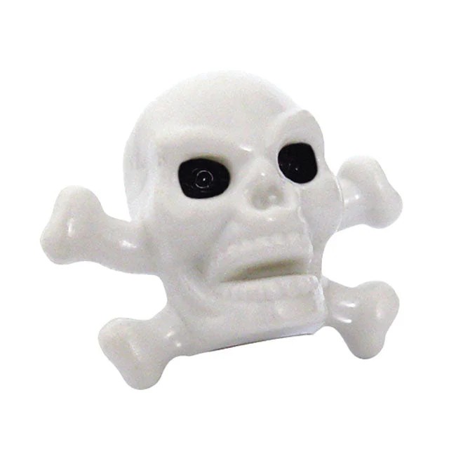 Trik Tropz Valve Stem Caps Skull Head White