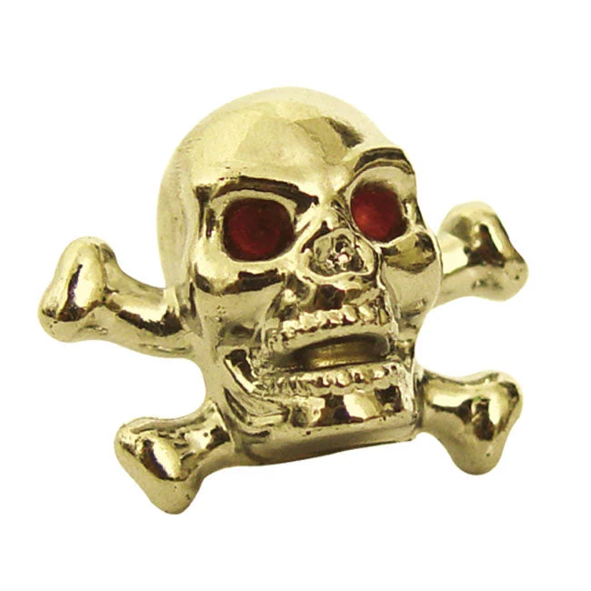 Trik Tropz Valve Stem Caps Skull Head Gold