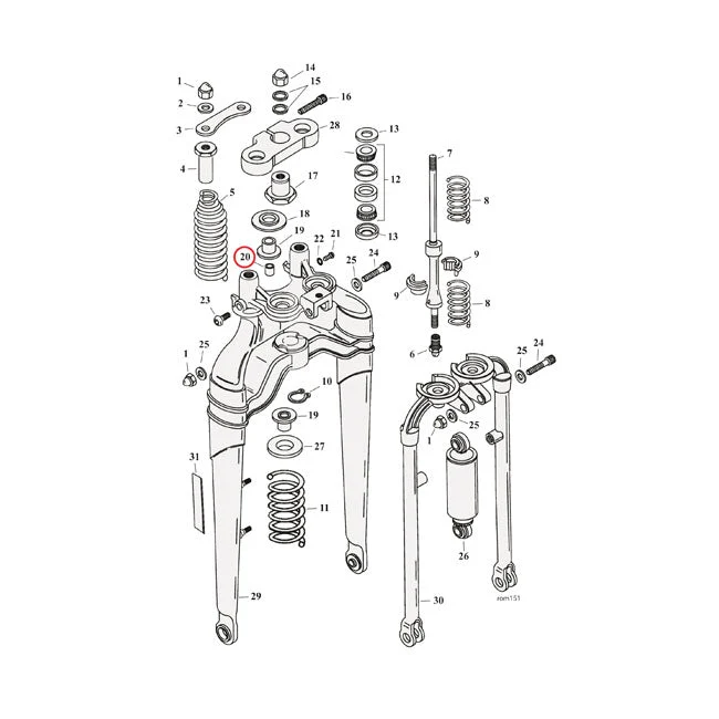 Tuleja Spring Rod Softail Springer Fork FXST 88-06; FLSTS 97-09