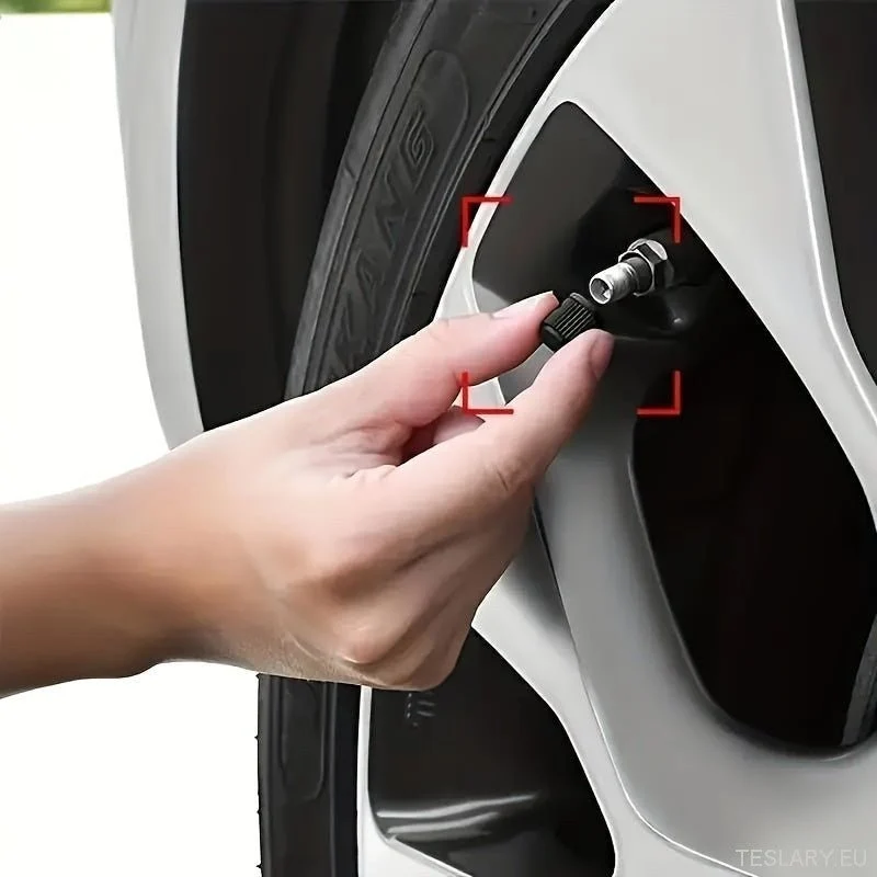 Uniwersalne czapki zaworu opon, czarne PVC, mocne uszczelnienie, dla Tesli, BYD, MG, Kia i prawie wszystkich innych EV