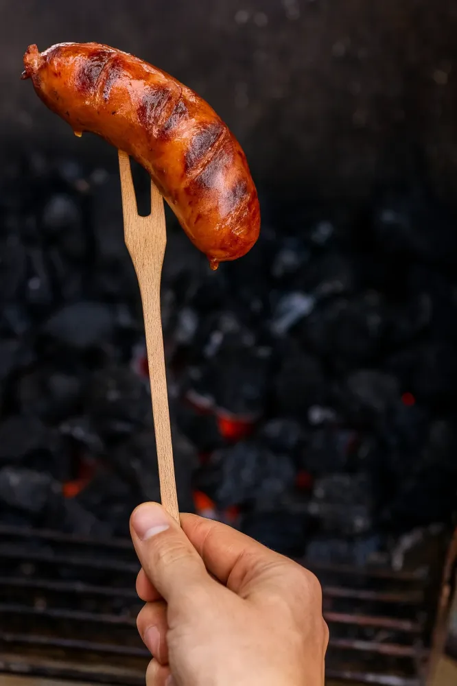 Widelec drewniany 2-zębny grillowy 27 cm – ekologiczne akcesorium BBQ