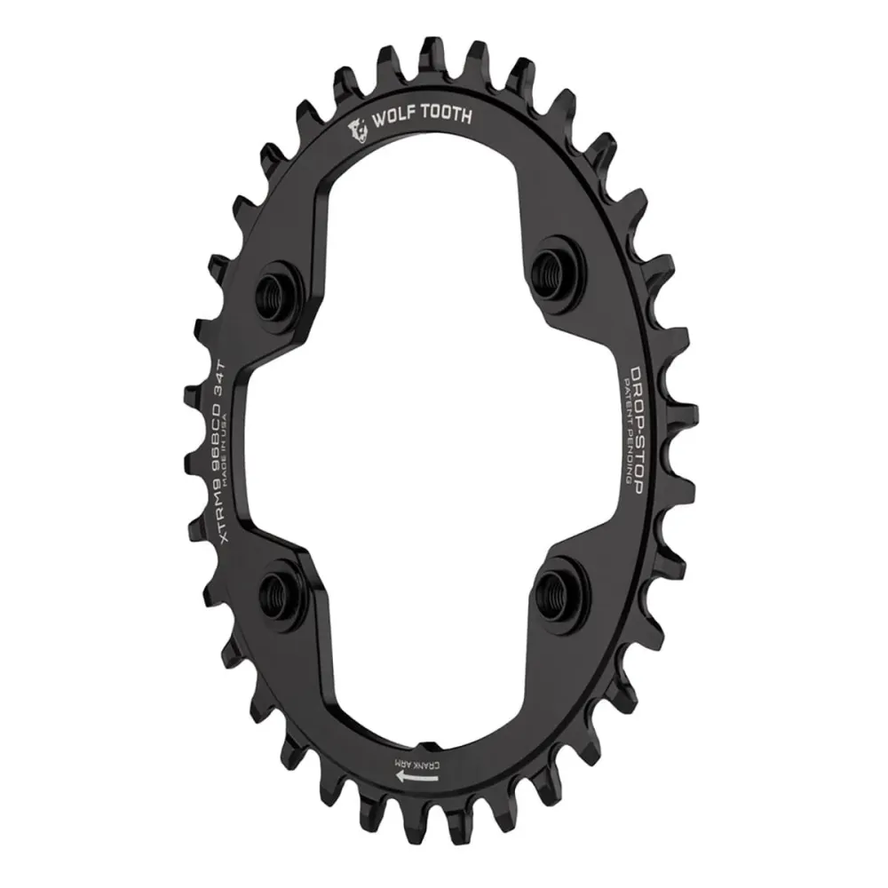 WOLF TOOTH 96 BCD 9/10/11/12V Shimano XTR M9000/M9020 4 Hole 96mm Black Mono Chainring