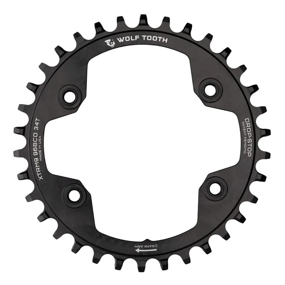 WOLF TOOTH 96 BCD 9/10/11/12V Shimano XTR M9000/M9020 4 Hole 96mm Black Mono Chainring