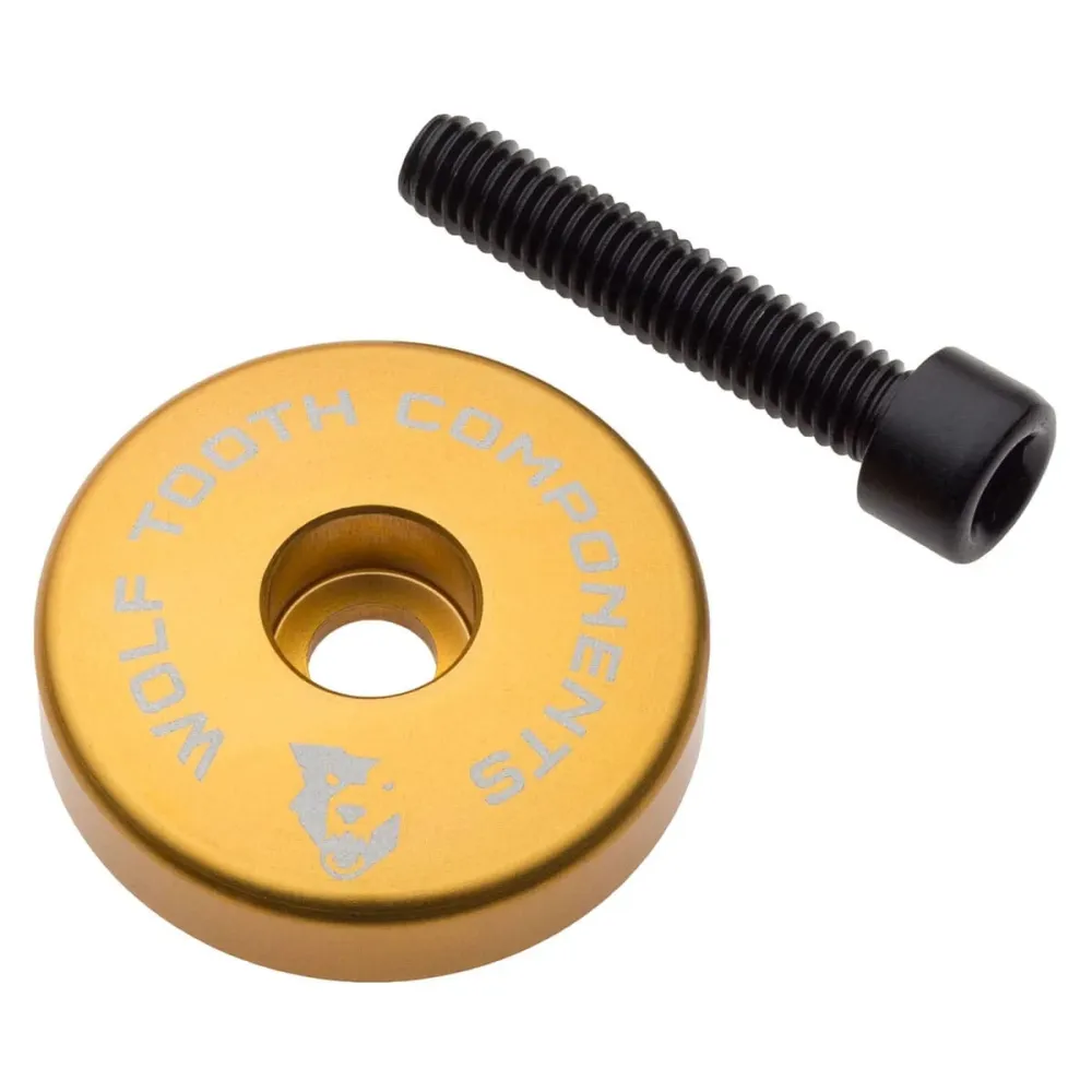 Zaślepka trzpienia WOLF TOOTH ze zintegrowanym dystansem 5 mm 1"1/8 Gold