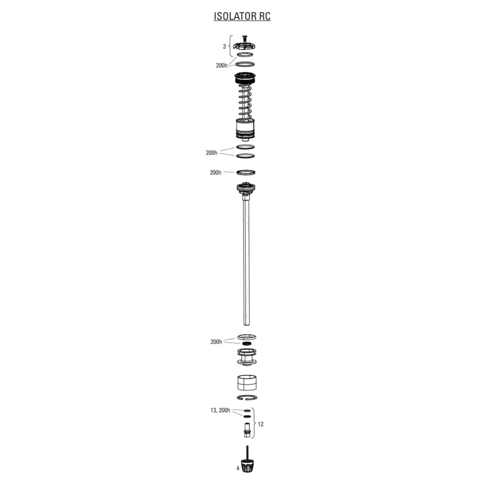Zestaw izolatora tłoka RC 3 pozycje dla widelca ROCKSHOX DOMAIN 38MM C1+ (2025+)