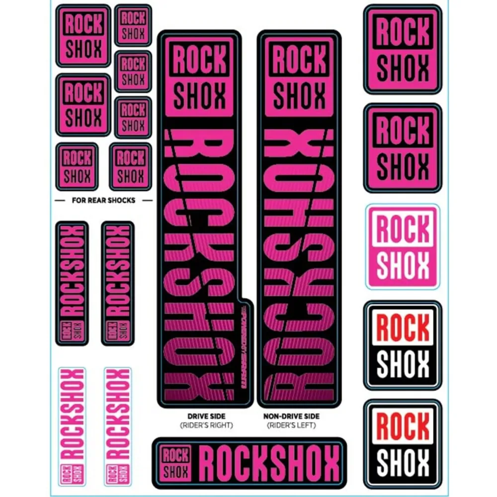 Zestaw naklejek na widelec ROCKSHOX Single Tee Forks 30/32 mm (2018+) Purple