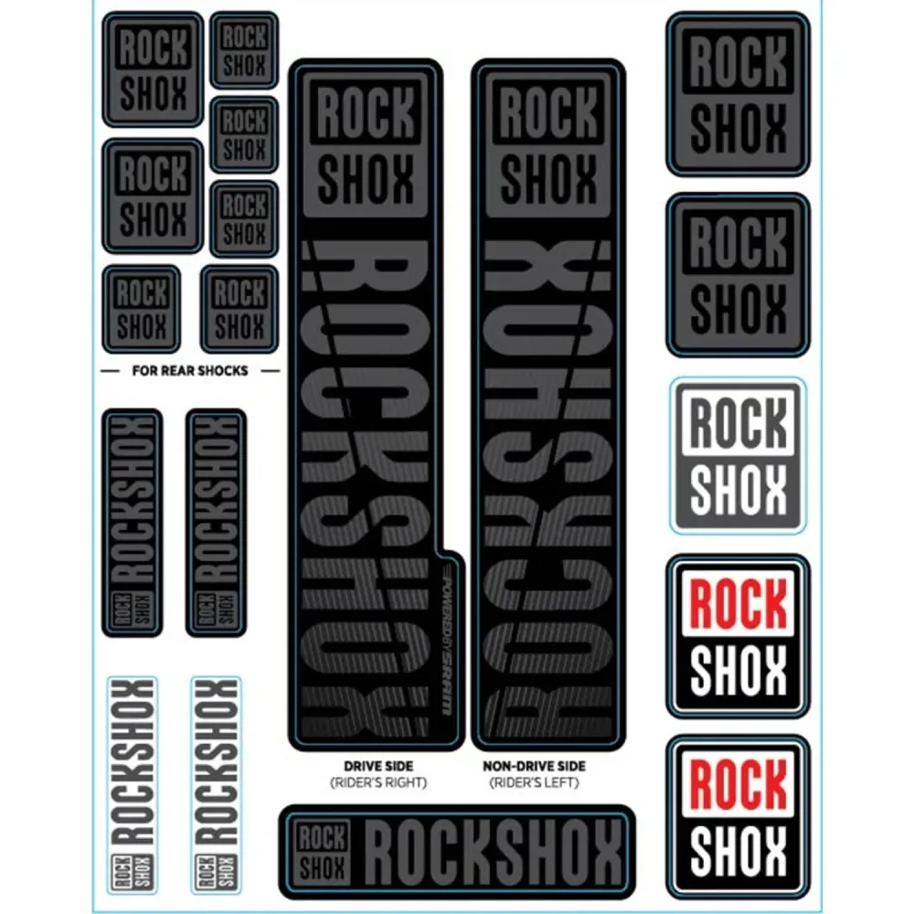 Zestaw naklejek na widelec ROCKSHOX Single Tee Forks 35 mm Divers (2018+) Stealth