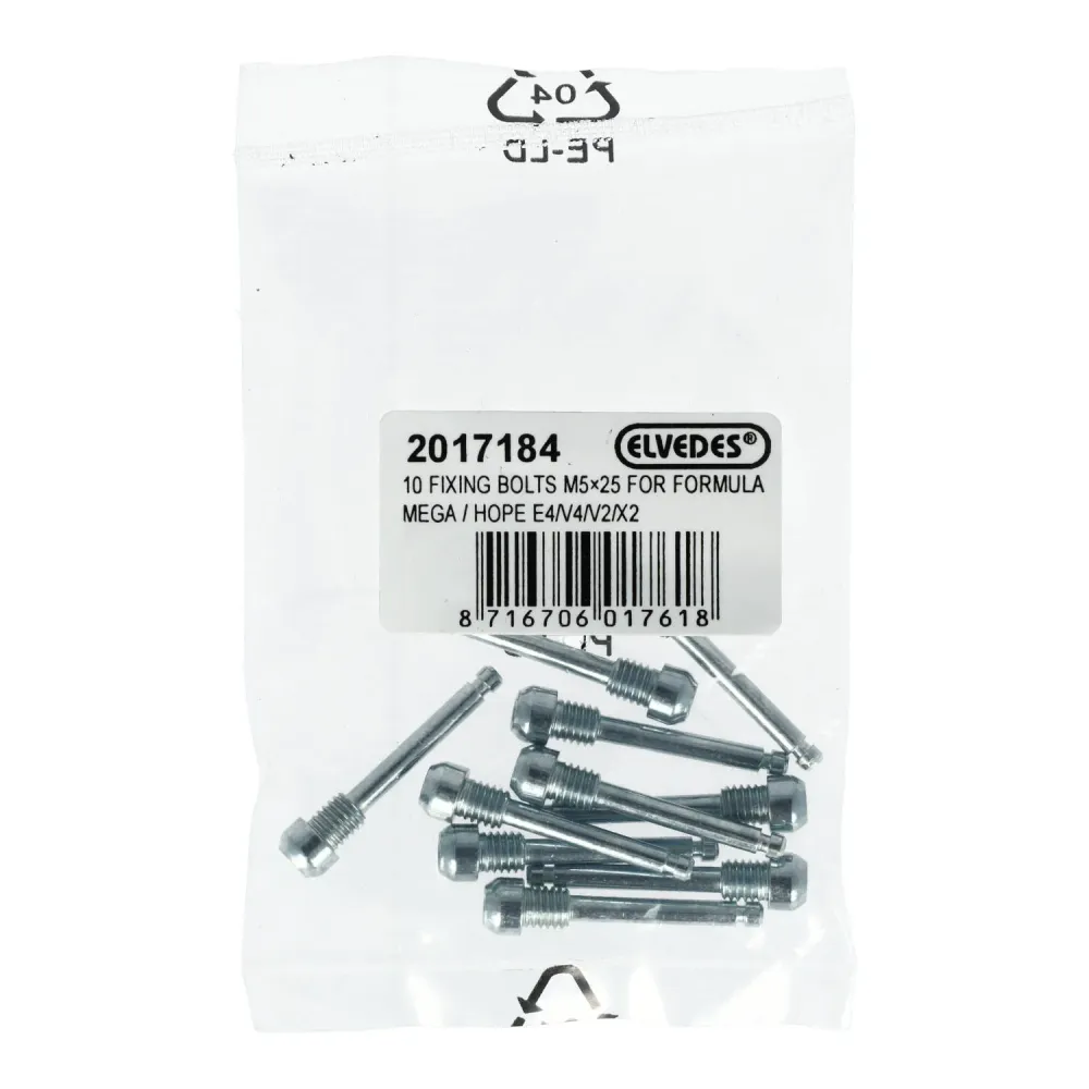 Zestaw 10 śrub ELVEDES M5x25mm do wkładek Formula Mega/HOPE E4/V4/X2/V2
