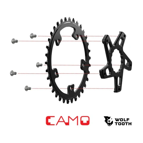 Mechanizm korbowy WOLF TOOTH CAMO M4 Cannondale Direct Mount Offset star -4mm czarny