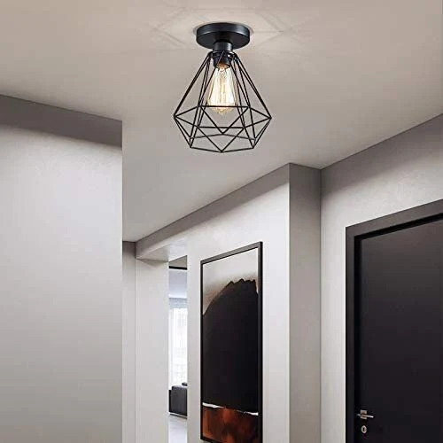 Vintage Edison Flush Mount Ceiling Pendant Light Lamp cage ~2149