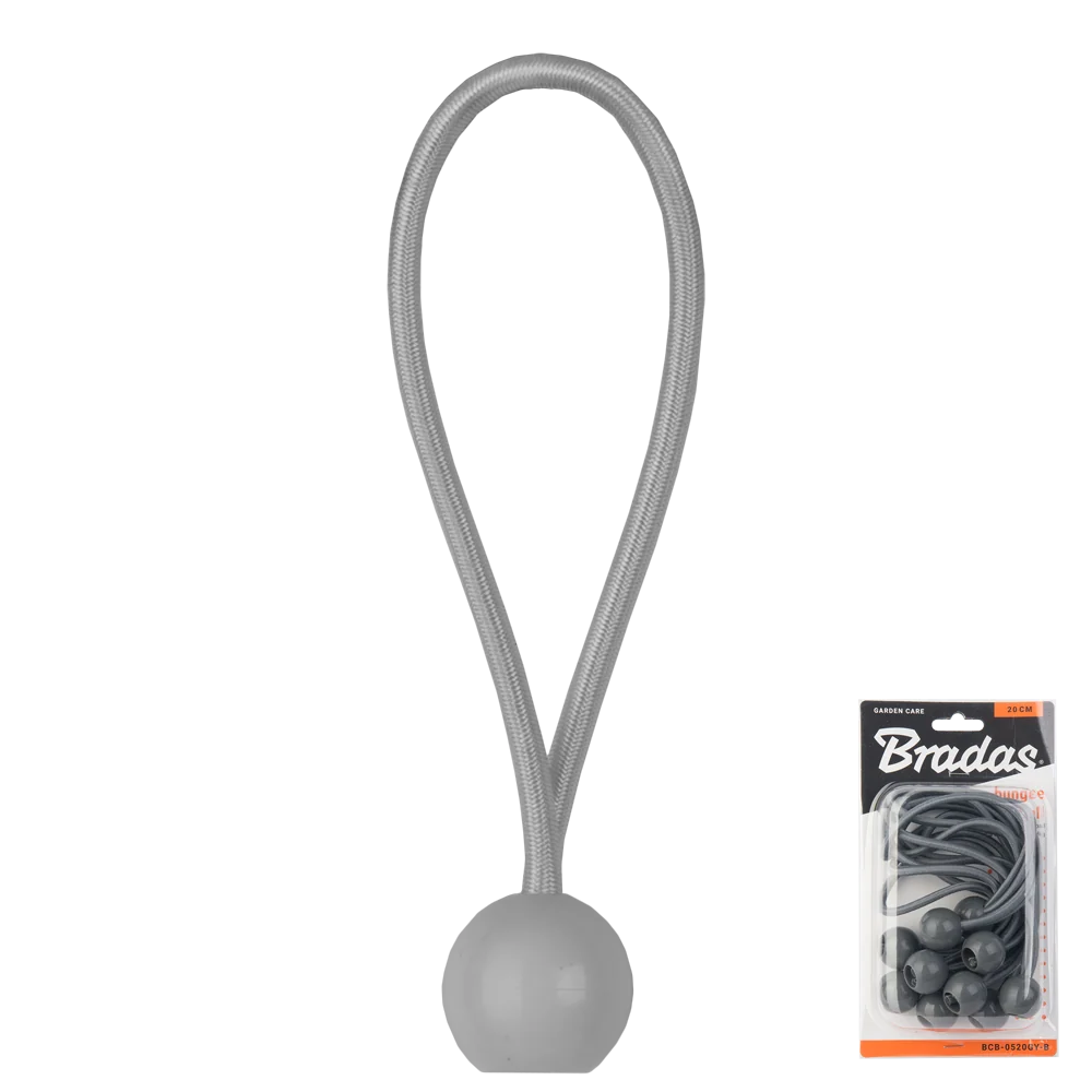 Zestaw gum z kulką BUNGEE CORD BALL 10szt. x 15cm | BCB-0515GY-B