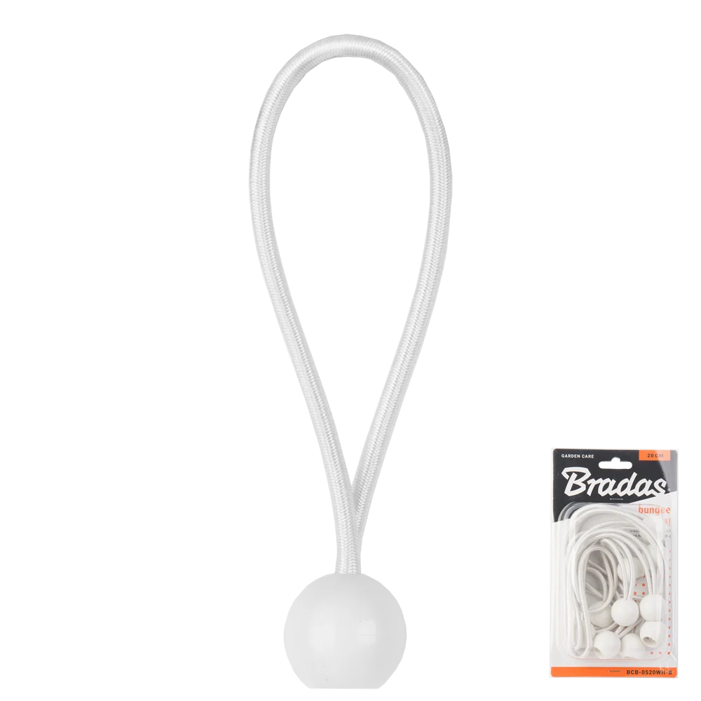 Zestaw gum z kulką BUNGEE CORD BALL 10szt. x 15cm | BCB-0515WH-B
