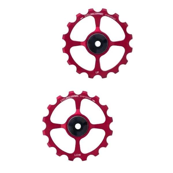 10/11V CYCLINGCERAMIC OVERSIZE SHIMANO piasty przerzutki tylnej aluminiowe czerwone