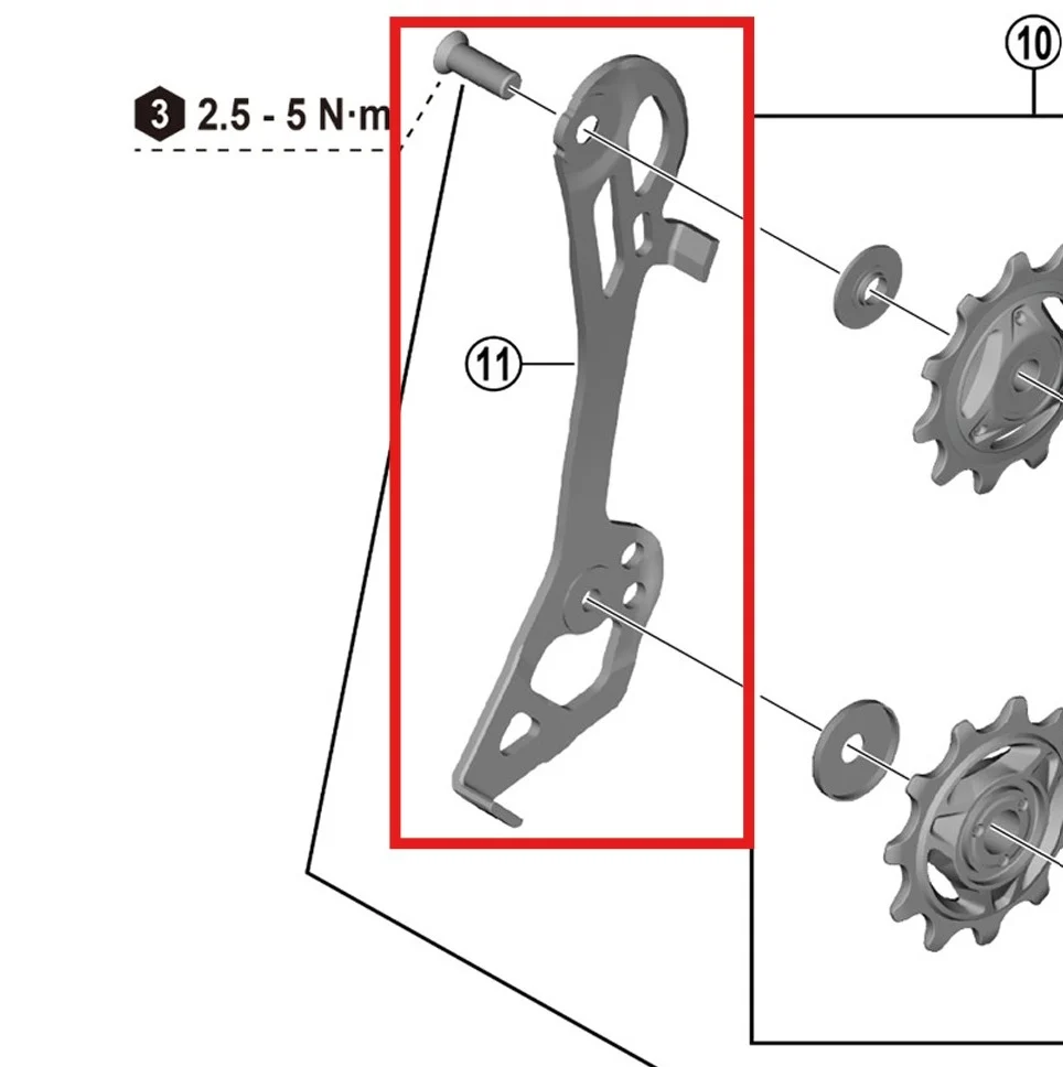 Wewnętrzny koszyk przerzutki tylnej SHIMANO RD-R7100