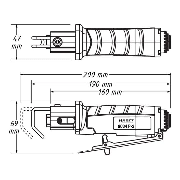 HAZET Pneumatyczna pił szablasta 9034P-2 Drewno ( 4000898947 )