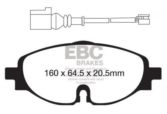 Klocki hamulcowe EBC Yellowstuff DP42150R VW Golf MK7 GTI, Polo AW GTI, Up GTI itp.